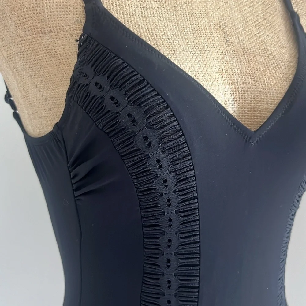 Profile By Gottex Black One Piece Swimsuit  6 NWT